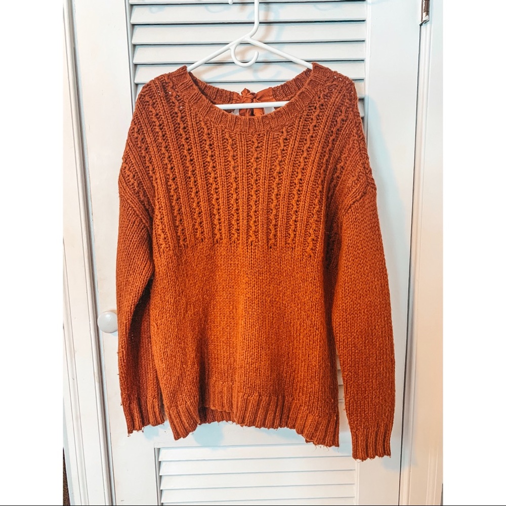Cozy Red Sweater w/ Open Back by American Eagle